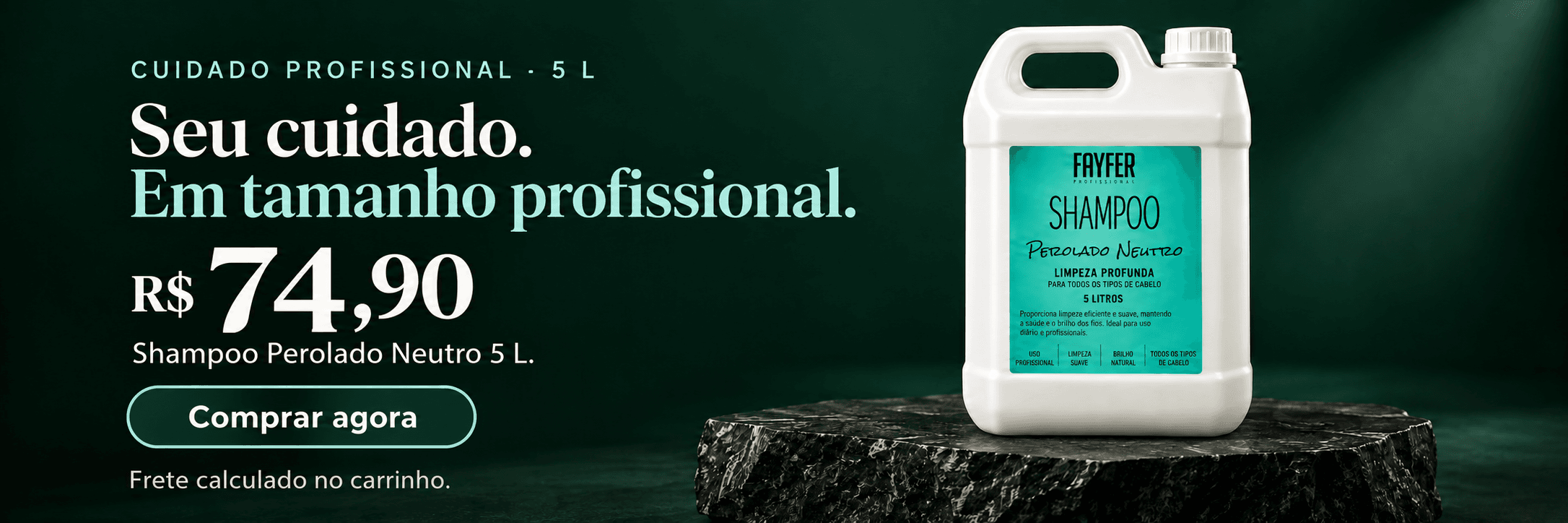 Shampoo Perolado Neutro, 5 L: R$ 74,90